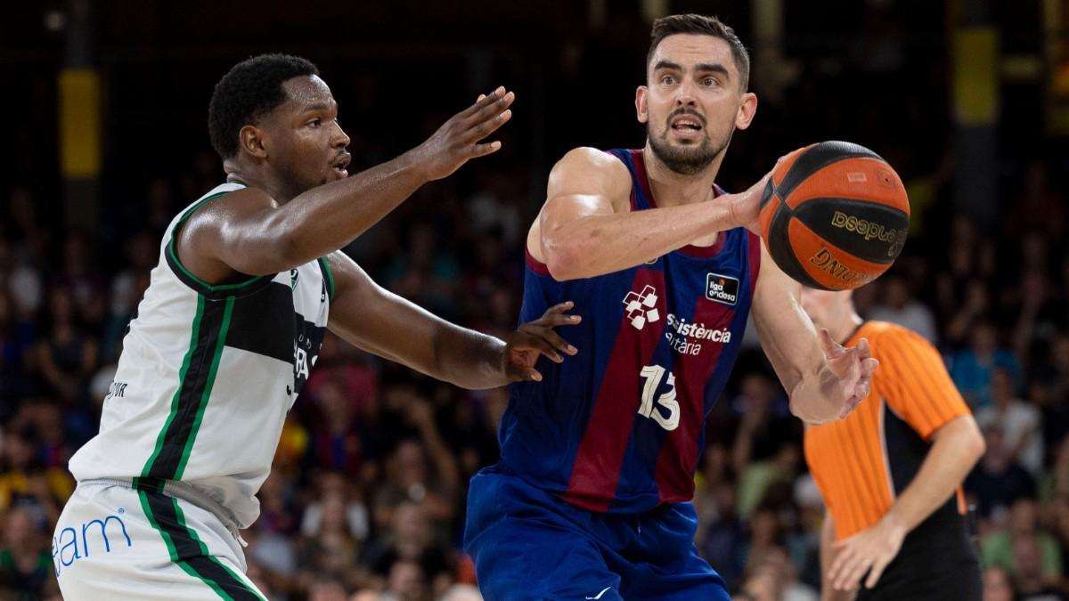 Andrés Feliz, junto a Tomas Satoransky en un Barça-Penya