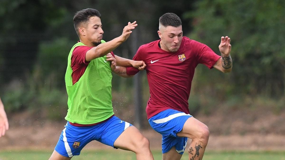 Último entrenamiento en la Vall d'en Bas del Barça B