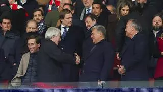 Joan Laporta celebró el triunfo en el mismo Metropolitano