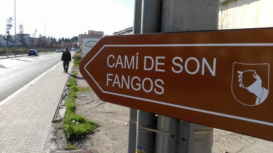 Inicio del camino de Son Fangos, donde se situan las tres parcelas afectadas.