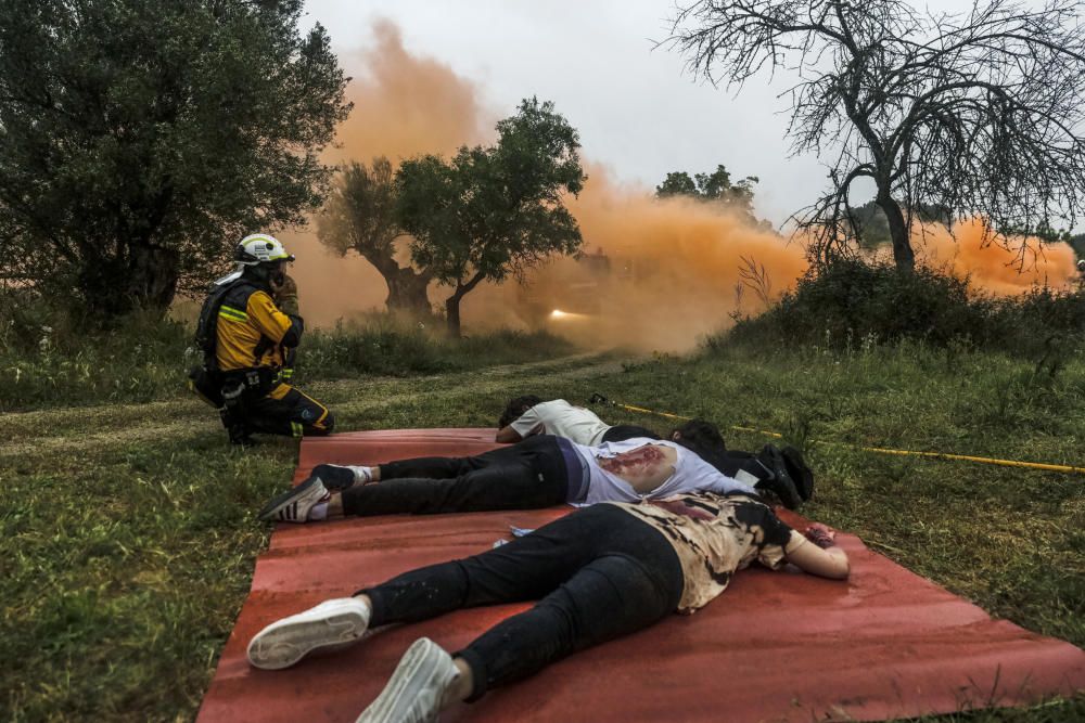 Knapp 500 Feuerwehrleute und Soldaten haben am Donnerstag (27.3.) im Waldgebiet bei Palma den Einsatz gegen einen Großbrand geübt.