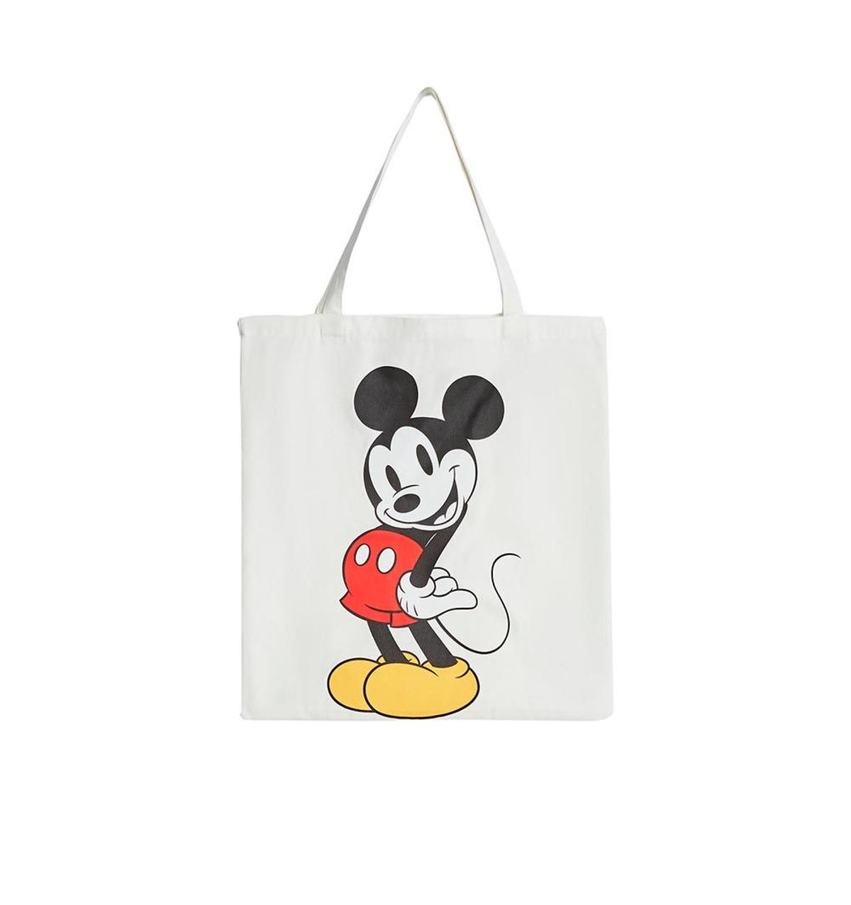 Bolso shopper de tela de la colección de Mickey Mouse de Bershka. (Precio: 9,99 euros)