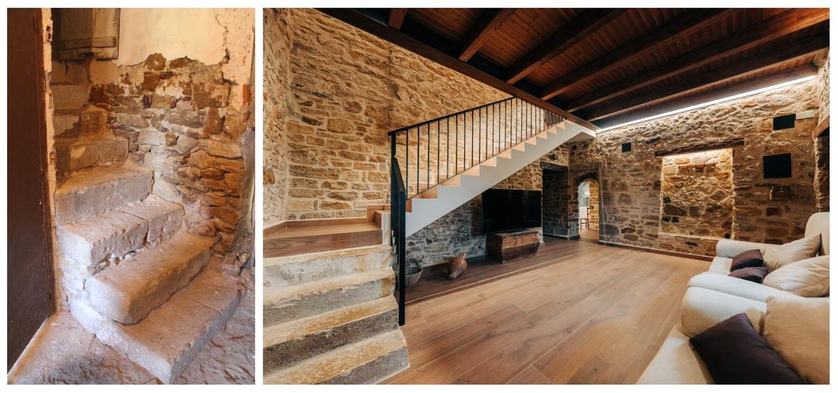 Antes y después de la escalera.