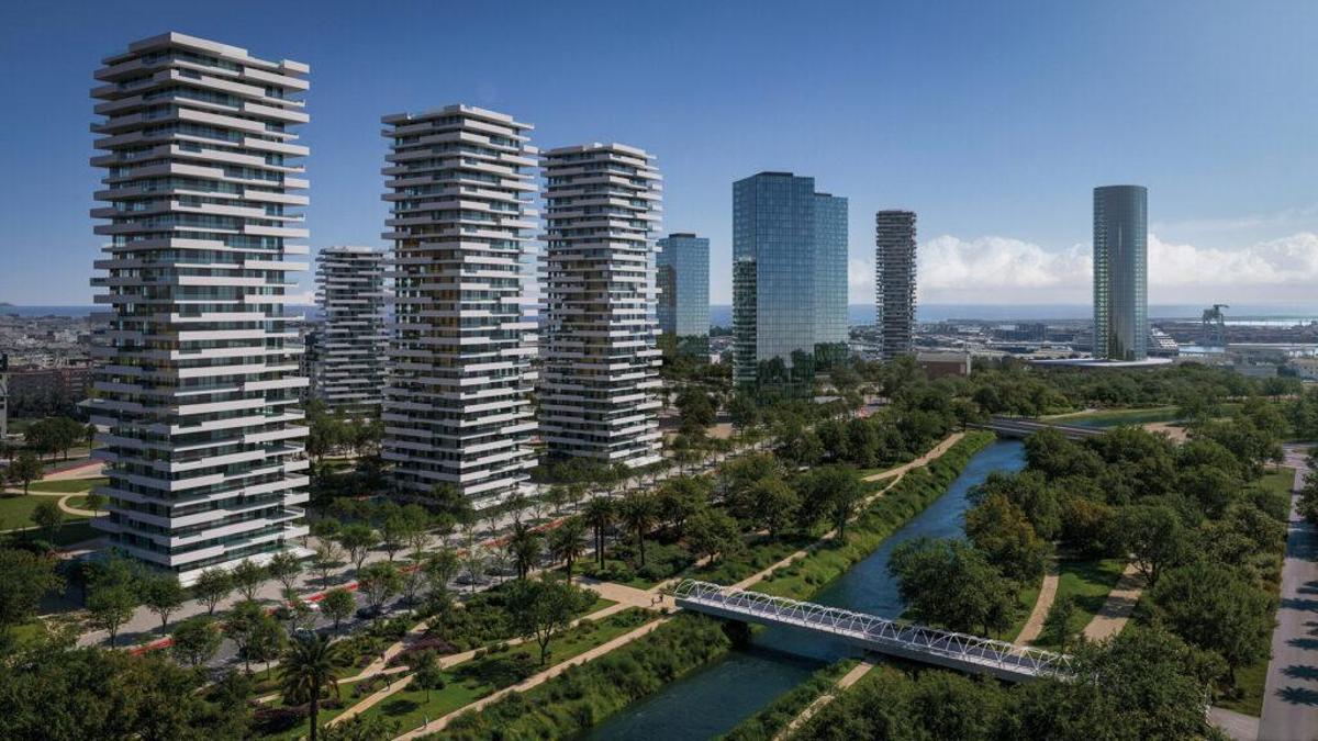 Figuración del nuevo PAI del Grao, con torres de hasta 40 alturas.