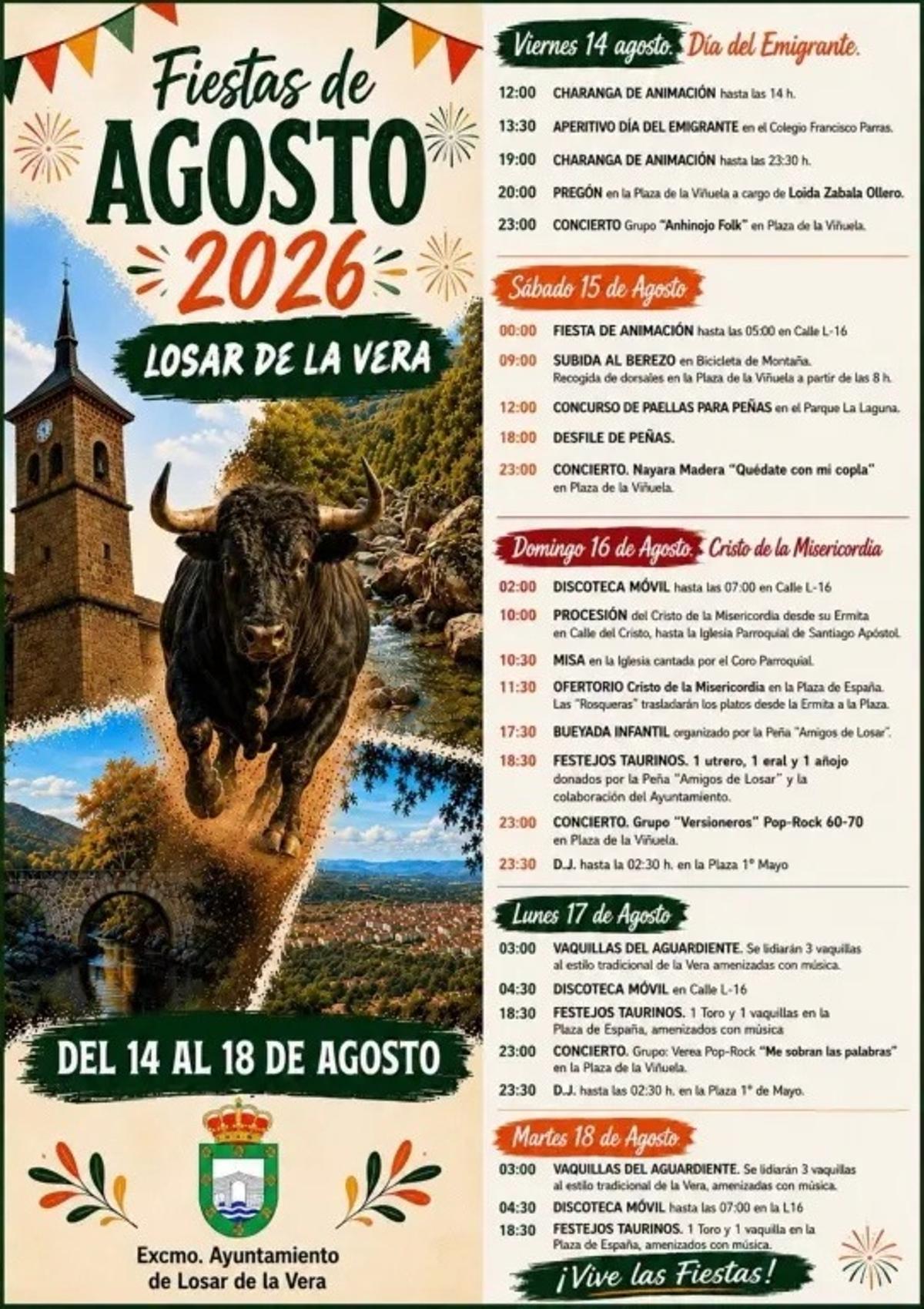 Cartel de las fiestas de Losar de la Vera.
