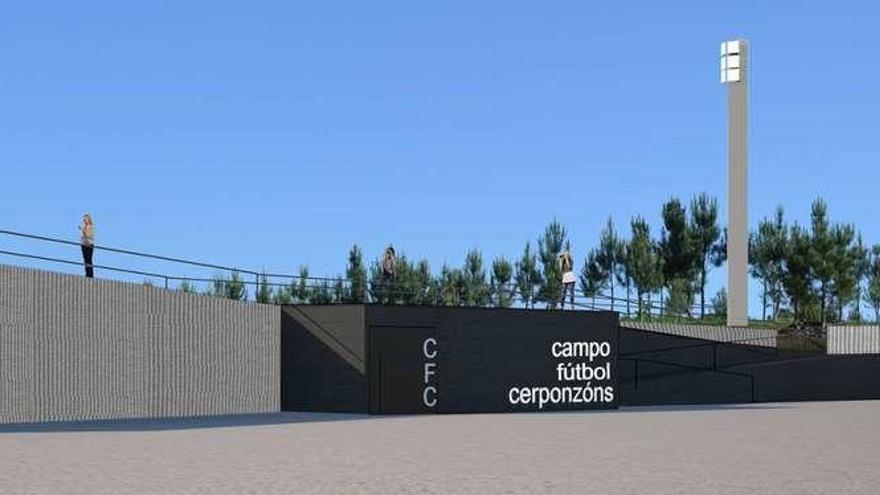Recreación virtual de las instalaciones a construir en Chan do Monte, en la parroquia de Cerponzóns. // Faro