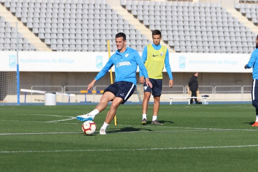 Entrenamiento del Málaga CF.