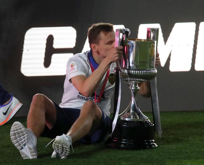 El Valencia y su afición celebran la Copa del Rey