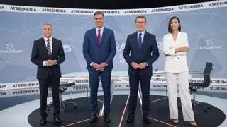 Atresmedia arrasa con el cara a cara entre Sánchez y Feijóo y deja en el undígito a la competencia