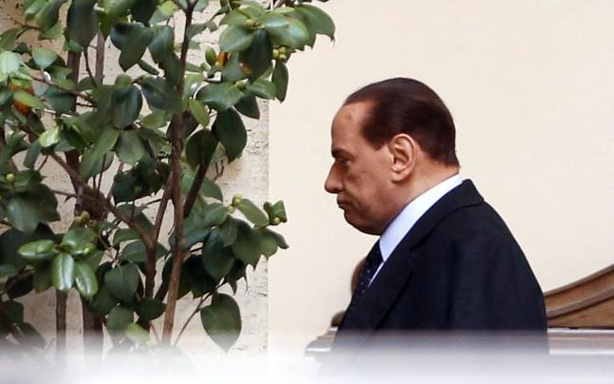 Berlusconi, abans de reunir-se amb Monti, avui.
