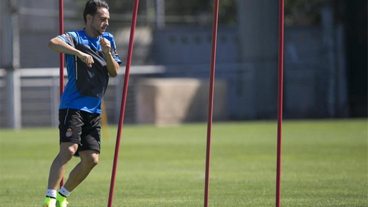 Sergio García volvió a los entrenamientos del Espanyol