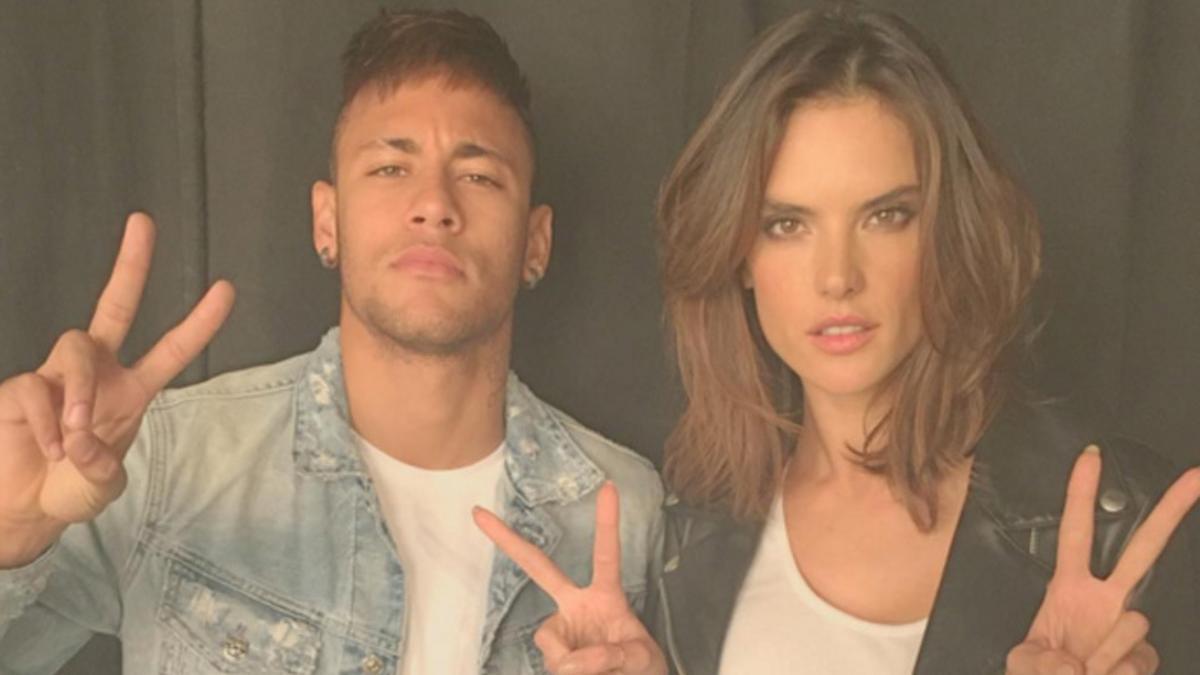 Neymar ha publicado una imagen del rodaje con Alessandra Ambrosio