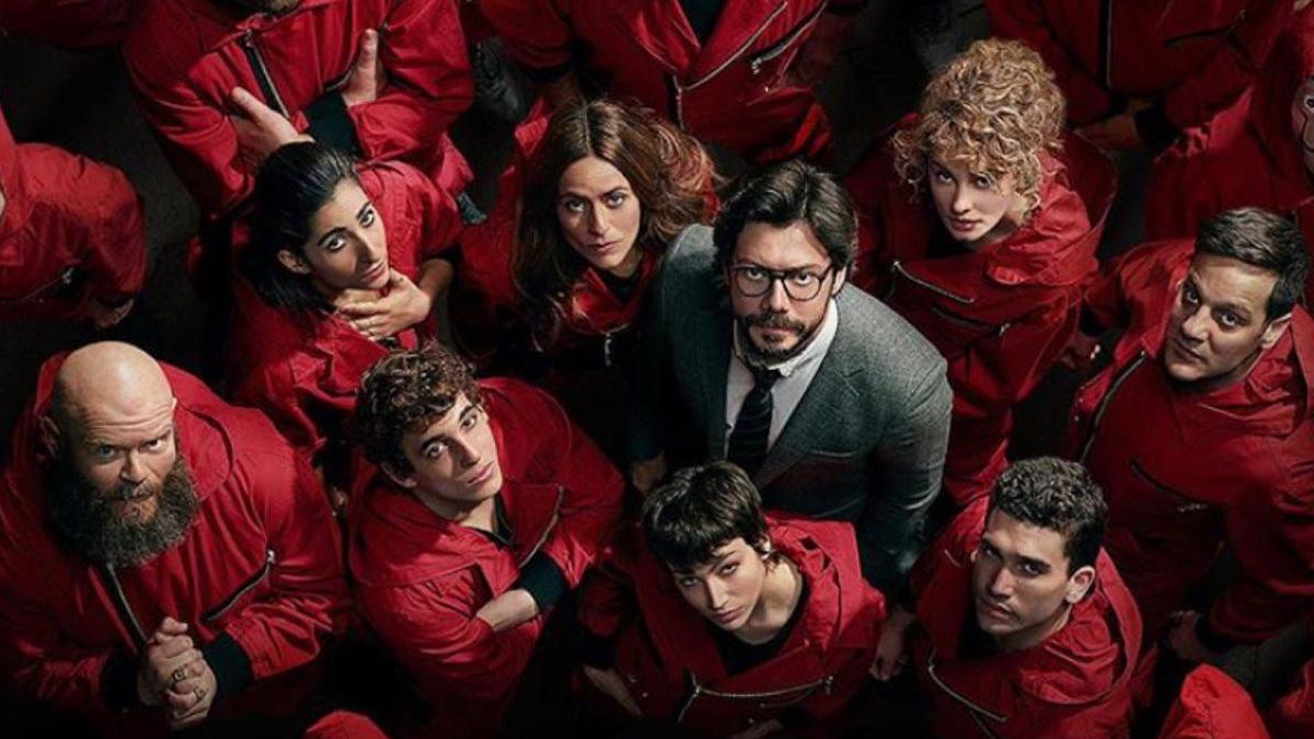 Imagen del reparto de la serie La casa de papel de Netflix.