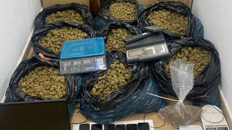 Material y droga incautados en la operación 'Macetos'