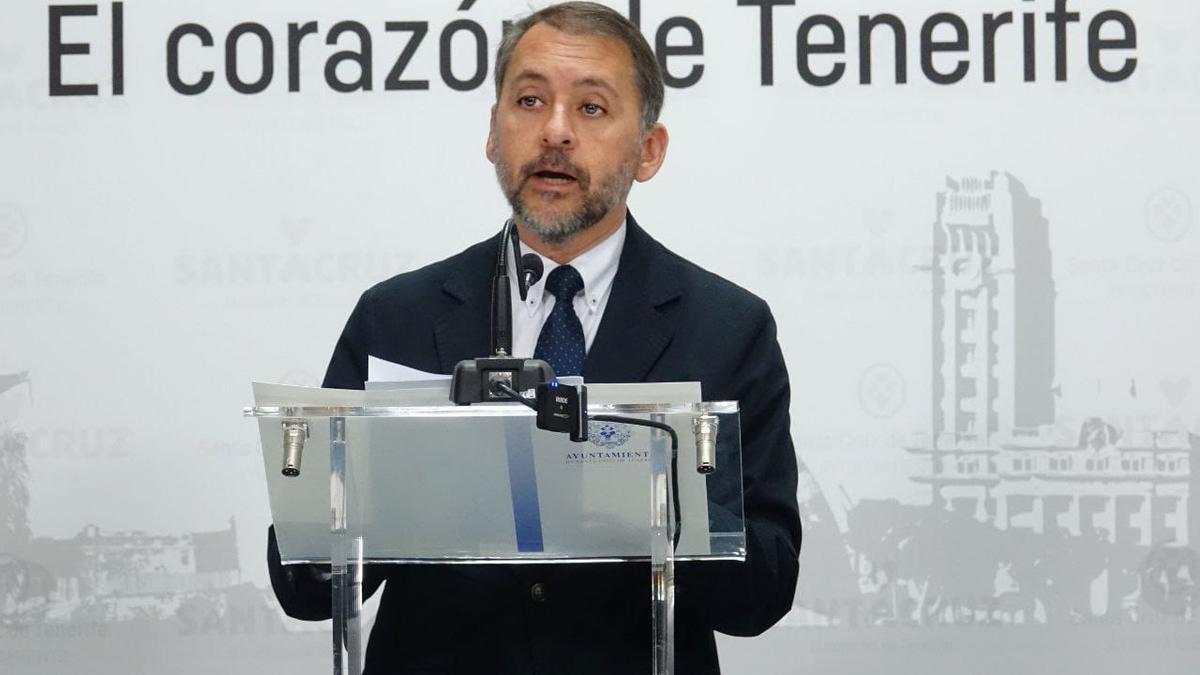 José Manuel Bermúdez durante la comparecencia de este jueves.