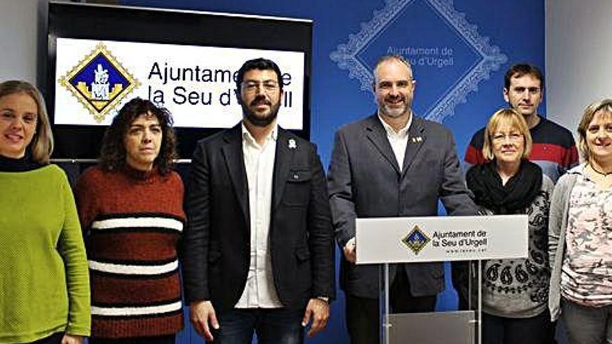 L&#039;equip de govern en la presentació del pressupost municipal