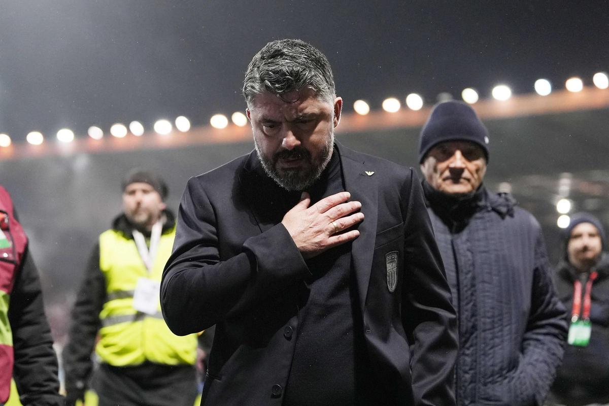 Gattuso tras la eliminación.
