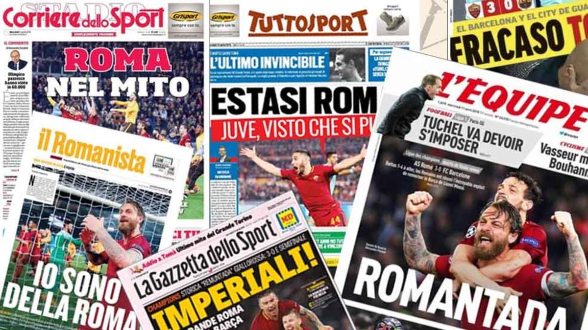 La prensa mundial destaca la hazaña de la Roma en la Champions