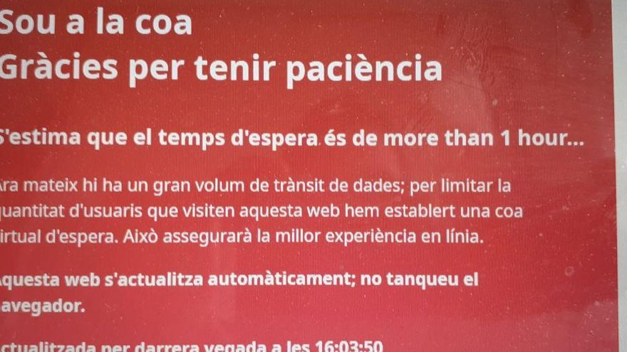 La web de citas para vacunarse se colapsa por la gran afluencia de usuarios