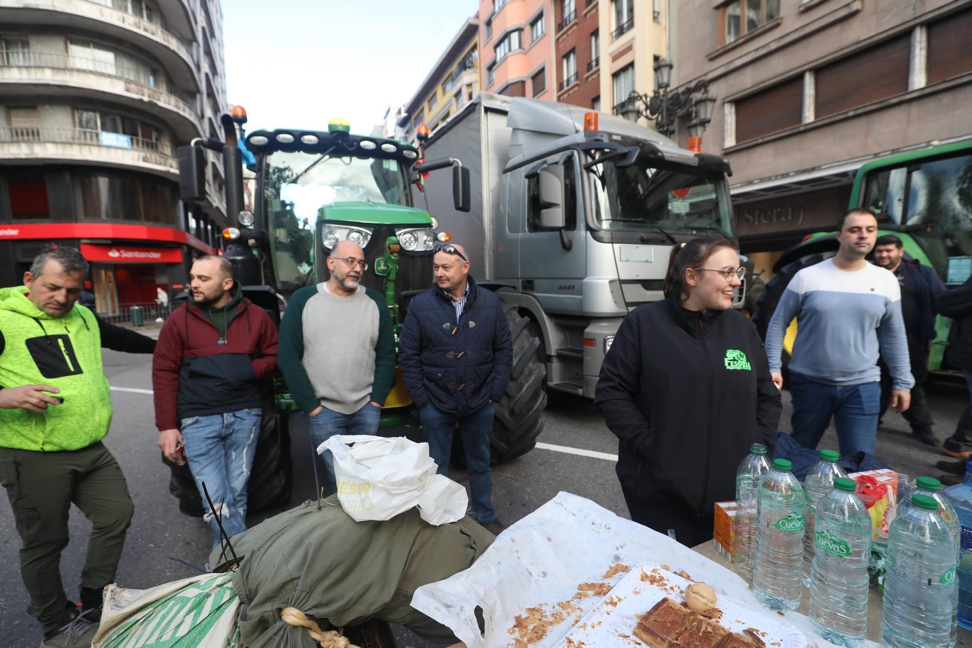 Protestas de los ganaderos y agricultores en Oviedo