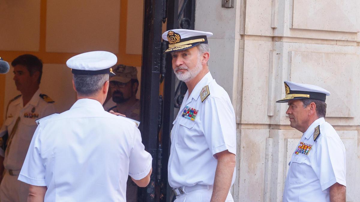 El rey Felipe VI, durante su última visita en Cartagena.