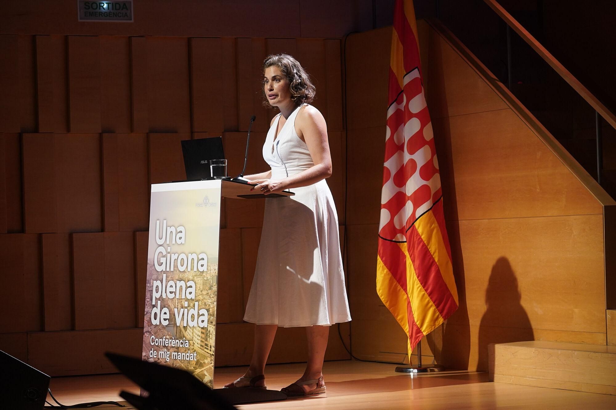 Girona Auditori alcalde de Girona, Lluc Salellas,conferència balanç meitat de mandat propostes pels pròxims dos anys