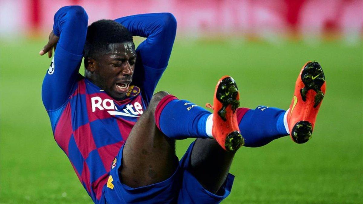 Dembélé, tocado, se retiró llorando