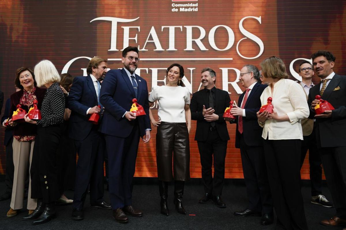 Ayuso preside el acto homenaje a los teatros centenarios de Madrid.