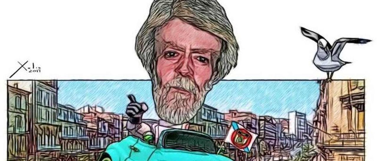 Autocaricatura de Xulio Formoso.