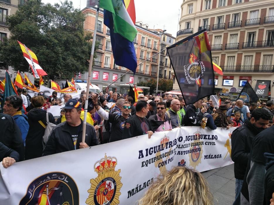 Malagueños en la manifestación de Jusapol en Madrid.