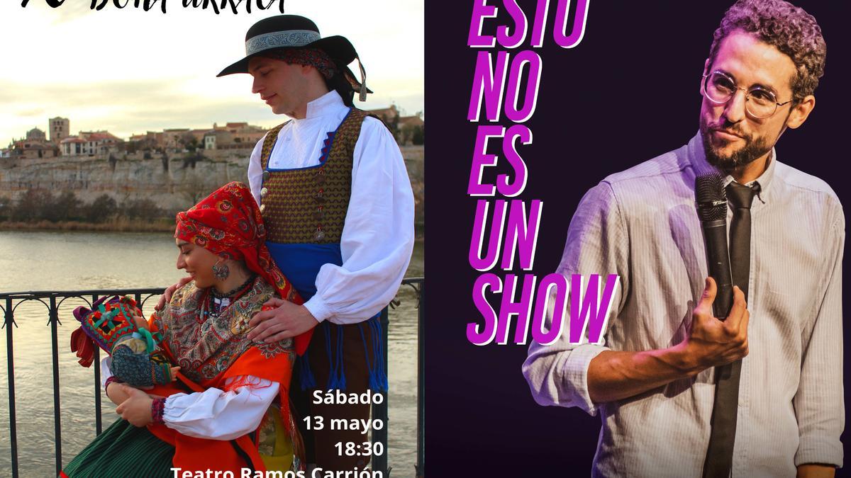 Cartel de los espectáculos &quot;X Festival infantil de Folclore Doña Urraca&quot; y &quot;Esto no es un show&quot;