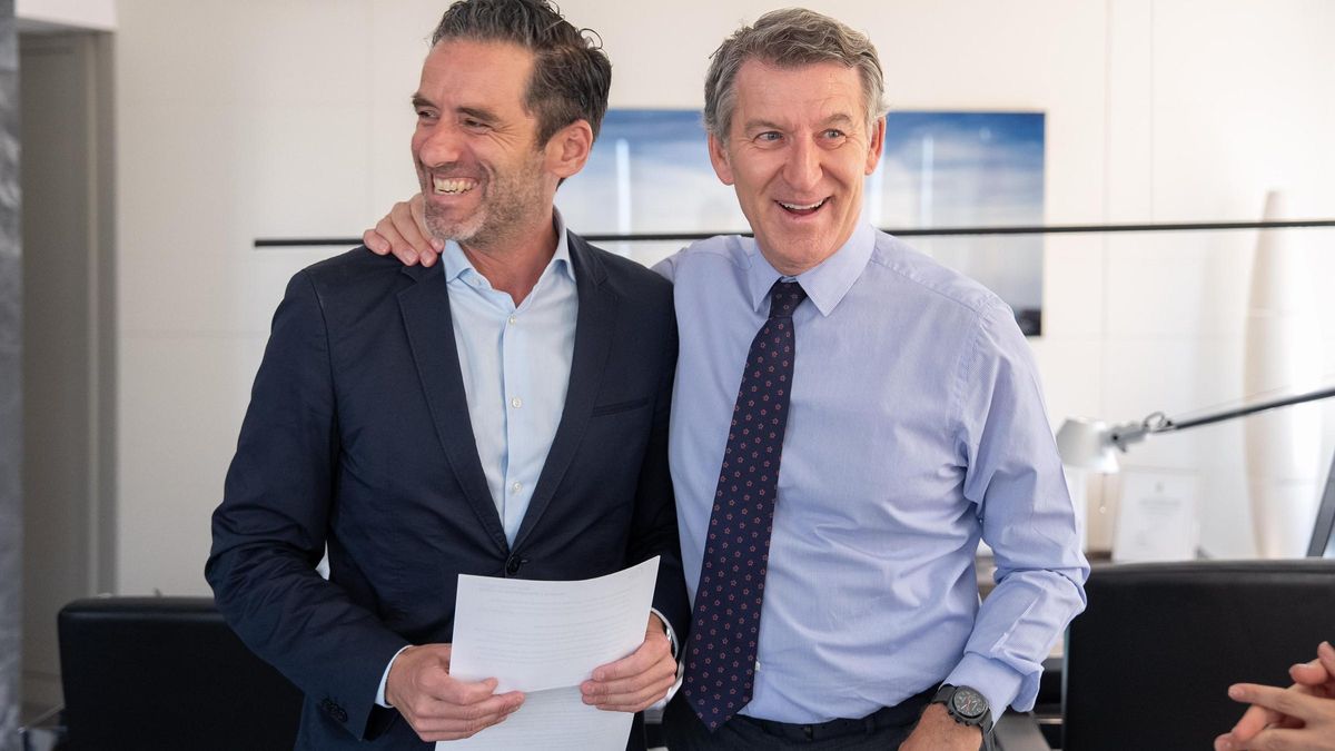 Borja Sémper i Alberto Núñez Feijóo, aquest dilluns al despacho del líder del PP.