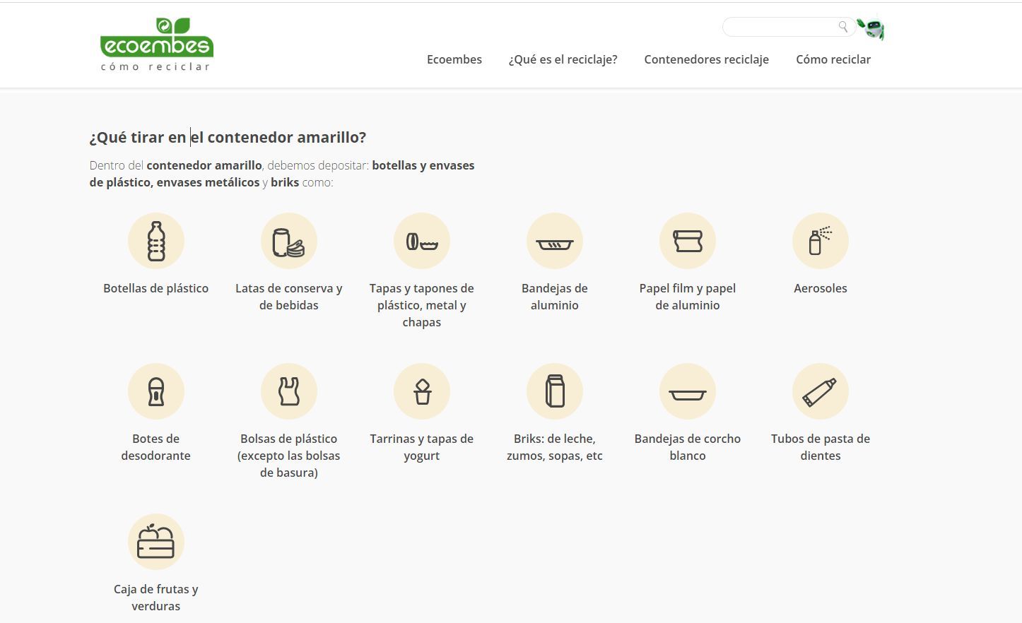 ¿Qué tirar en el contenedor amarillo?