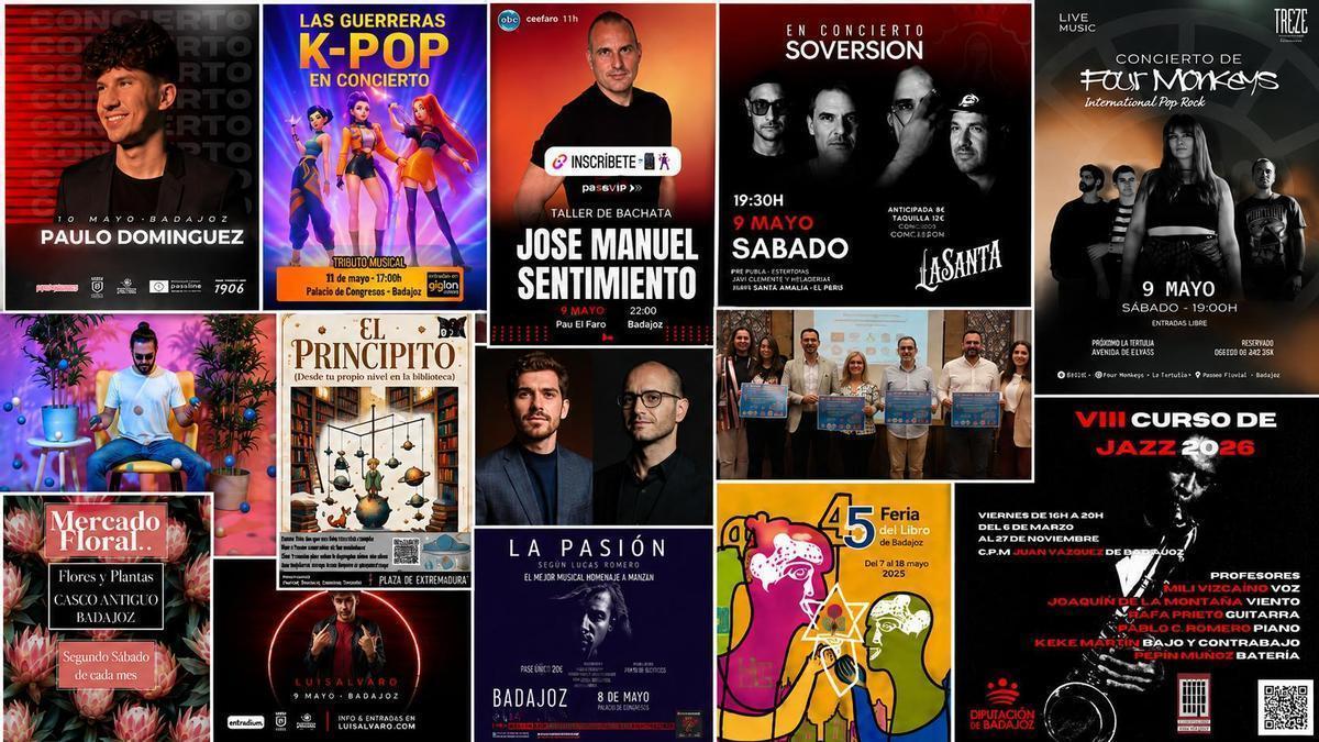 Programación cultural del fin de semana en Badajoz.