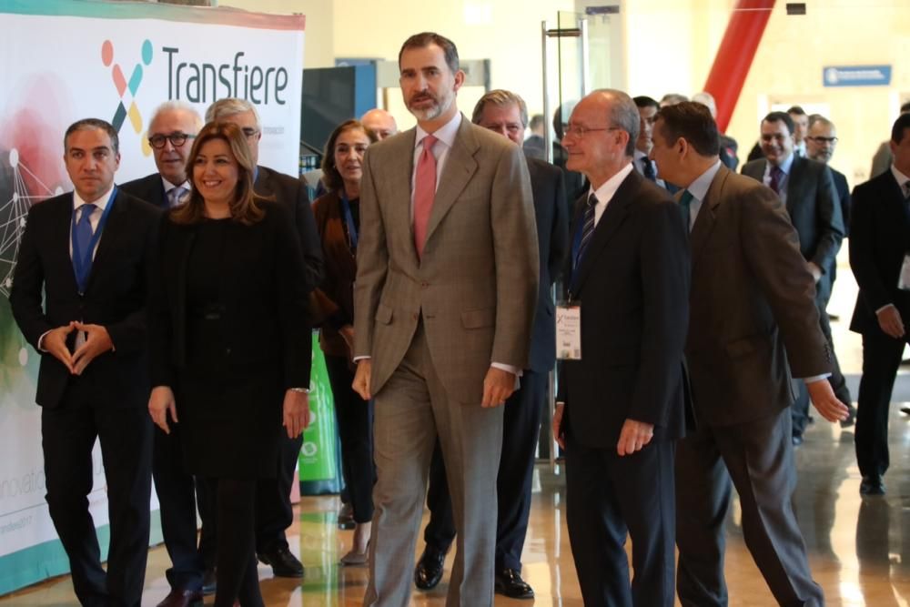 El rey Felipe VI inaugura la sexta edición del Foro Transfiere en el Palacio de Ferias y Congresos de Málaga.