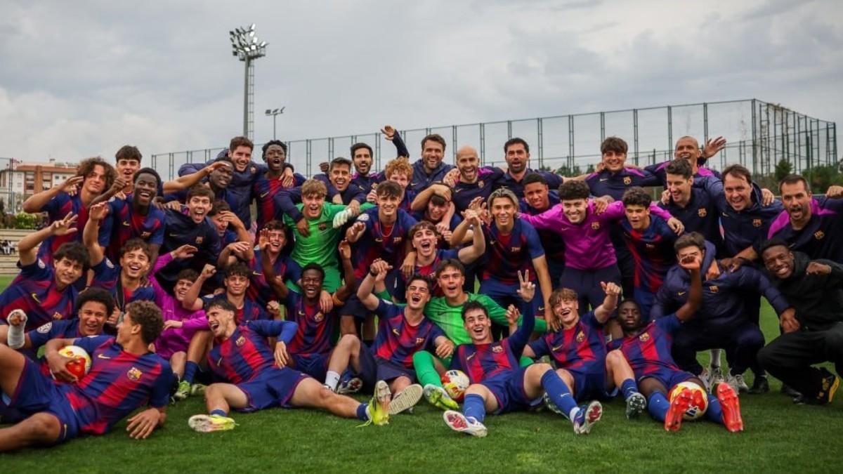 Así celebró el Juvenil a el título de liga