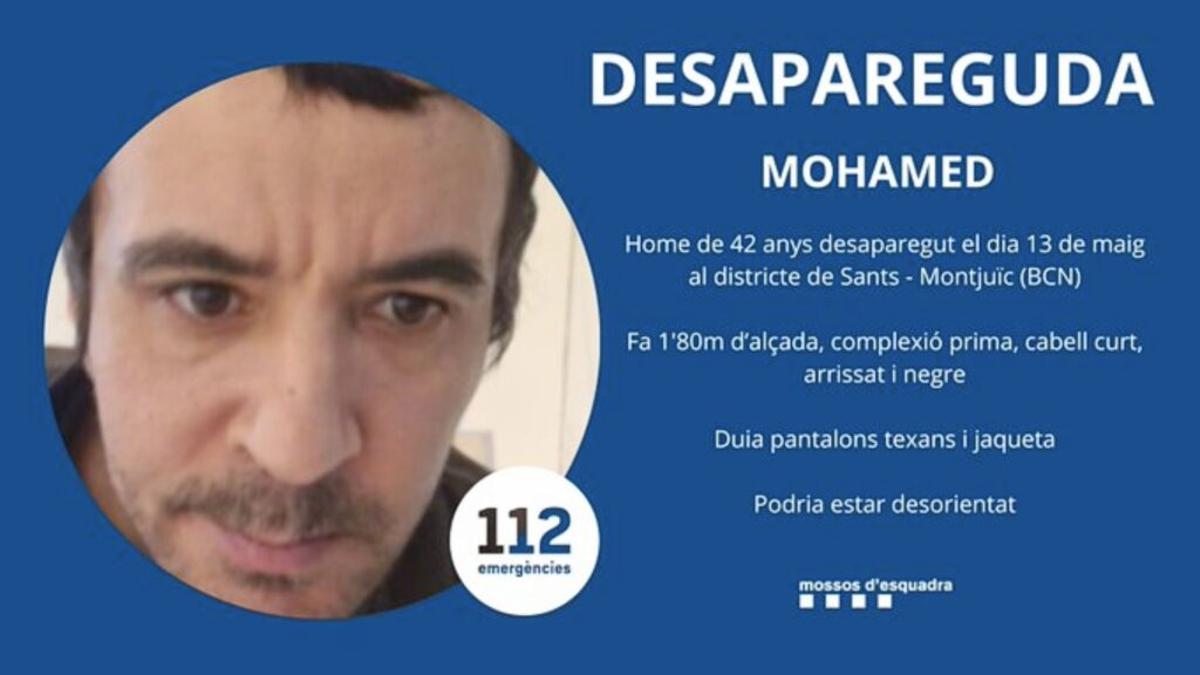 Hombre desaparecido en Sants-Montjuïc (Barcelona)