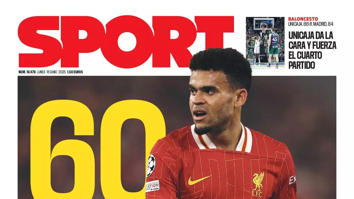 La portada de SPORT de hoy, lunes 16 de junio de 2025