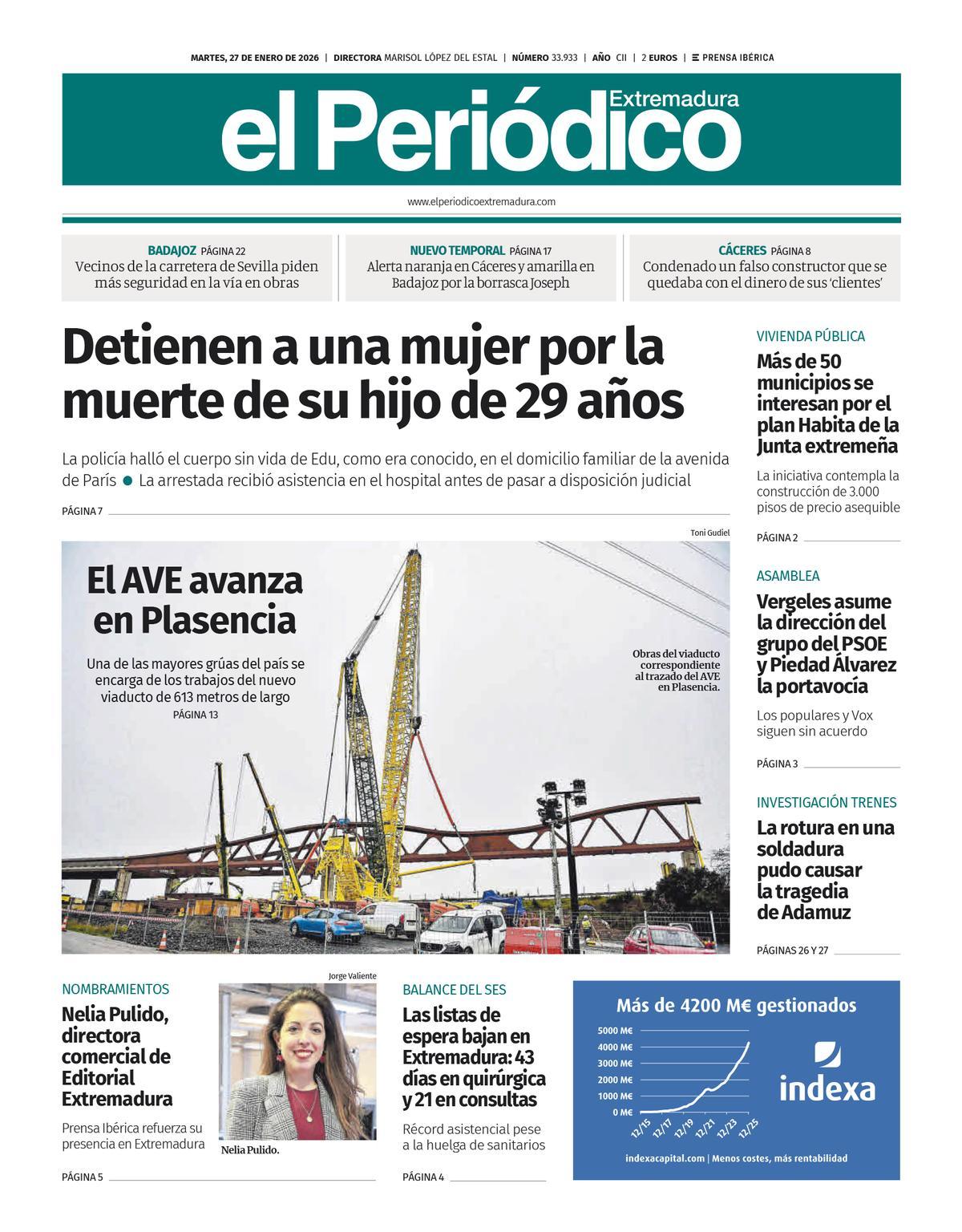 Consulta la portada correspondiente al día 27 de enero de 2026