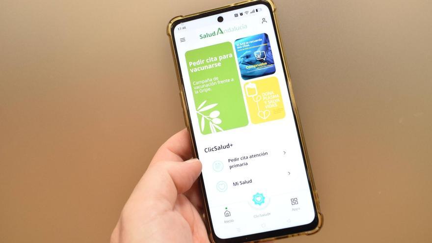 Aplicación ClicSalud+ en un terminal móvil