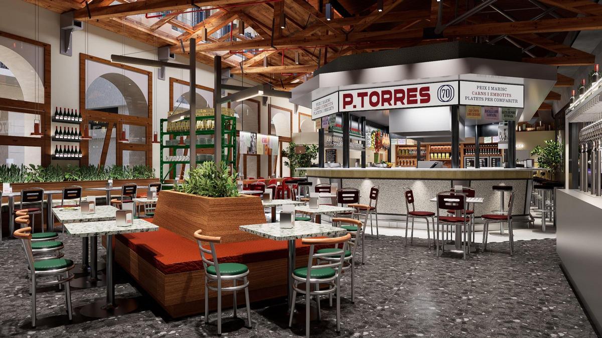 Un 'render' de Parada Torres, en el Mercat de Santa Caterina.