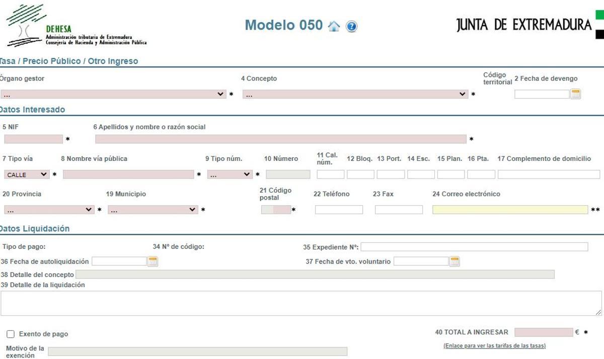 Modelo 050.