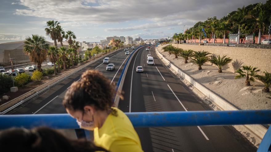 Fotos de la autopista del Sur desde el Siam Park. Proyecto Variante TF-1 Guaza-Fañabe