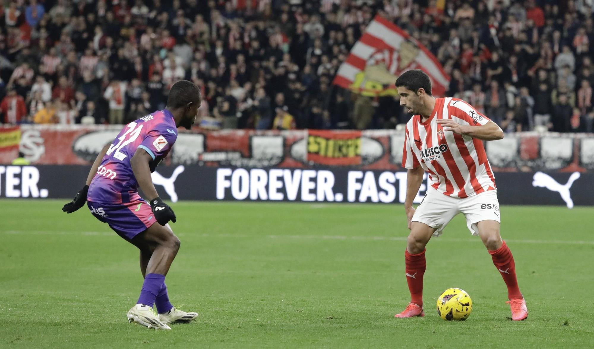 El partido entre el Sporting y el Leganés, en imágenes