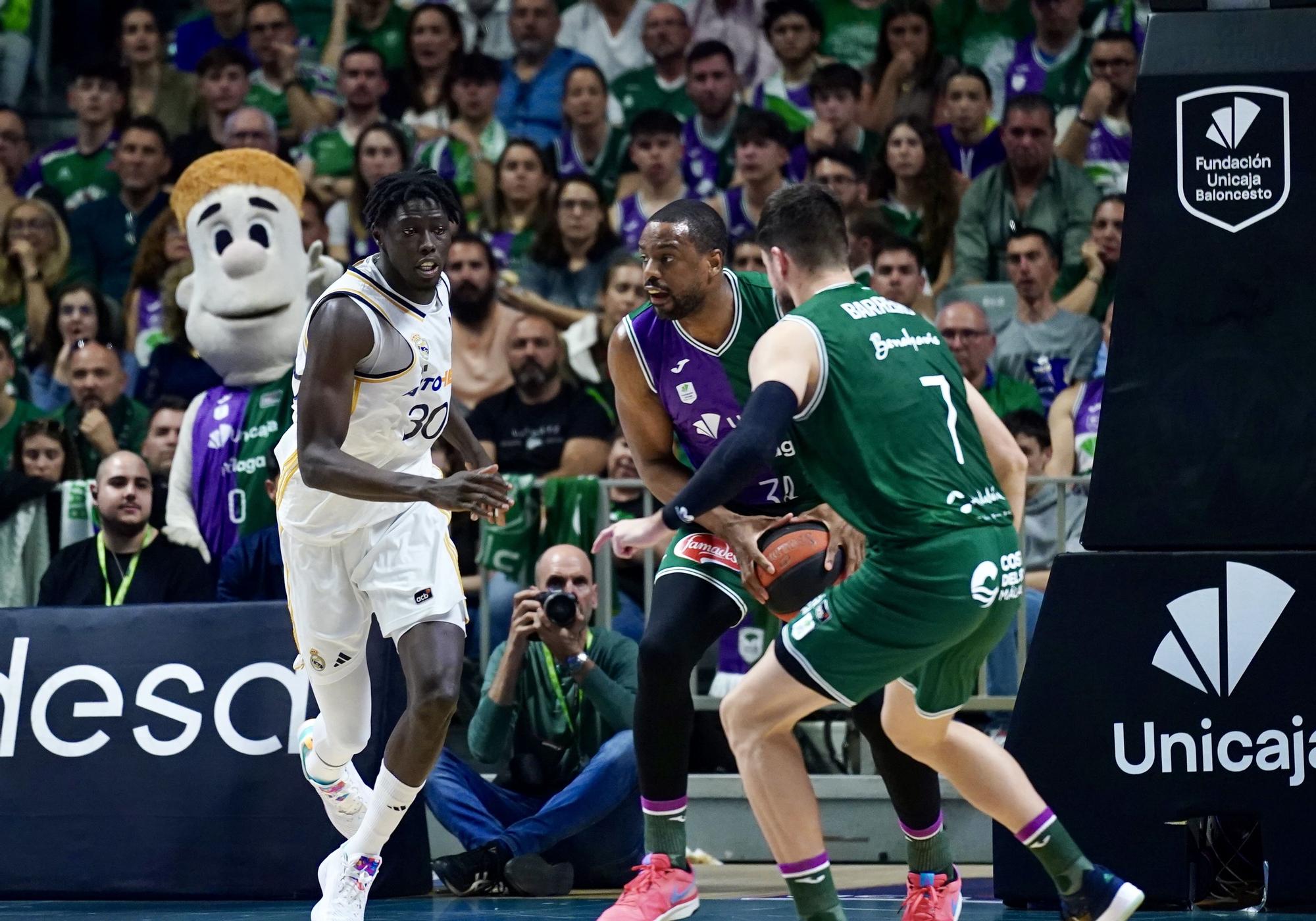 Una imagen del Unicaja - Real Madrid en el Carpena de la jornada 25 de la Liga Endesa.