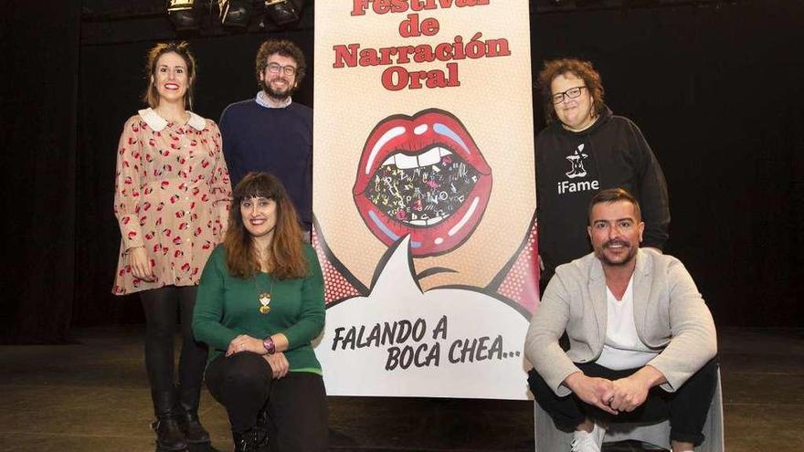 Érica González, Chus Álvarez, José Manuel Sande, Pedro Brandariz y Ramiro Neira, ayer en la presentación.