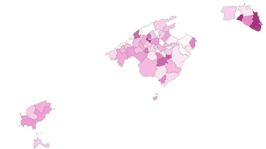 Grafik: Die Corona-Inzidenz in den Gemeinden auf Mallorca (Stand: 15.11.)