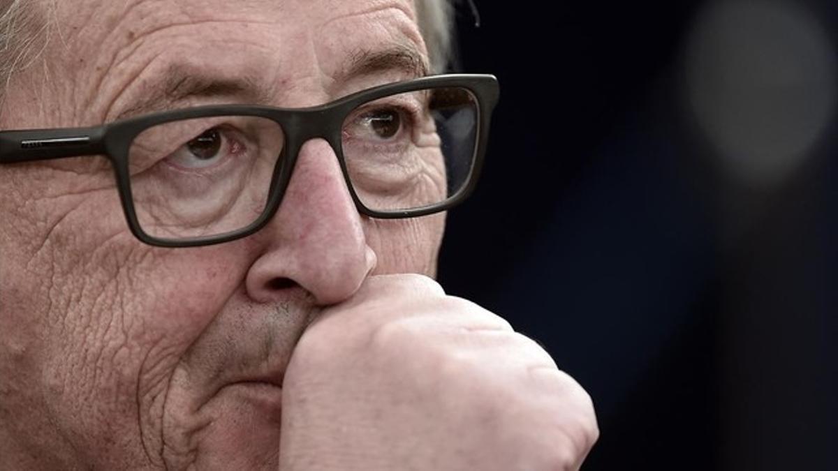 Jean-Claude Juncker, presidente de la Comisión Europea, durante el debate en Estrasburgo sobre los atentados de París.