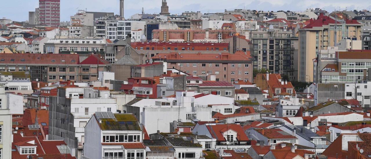 Vista de edificios residenciales de A Coruña.