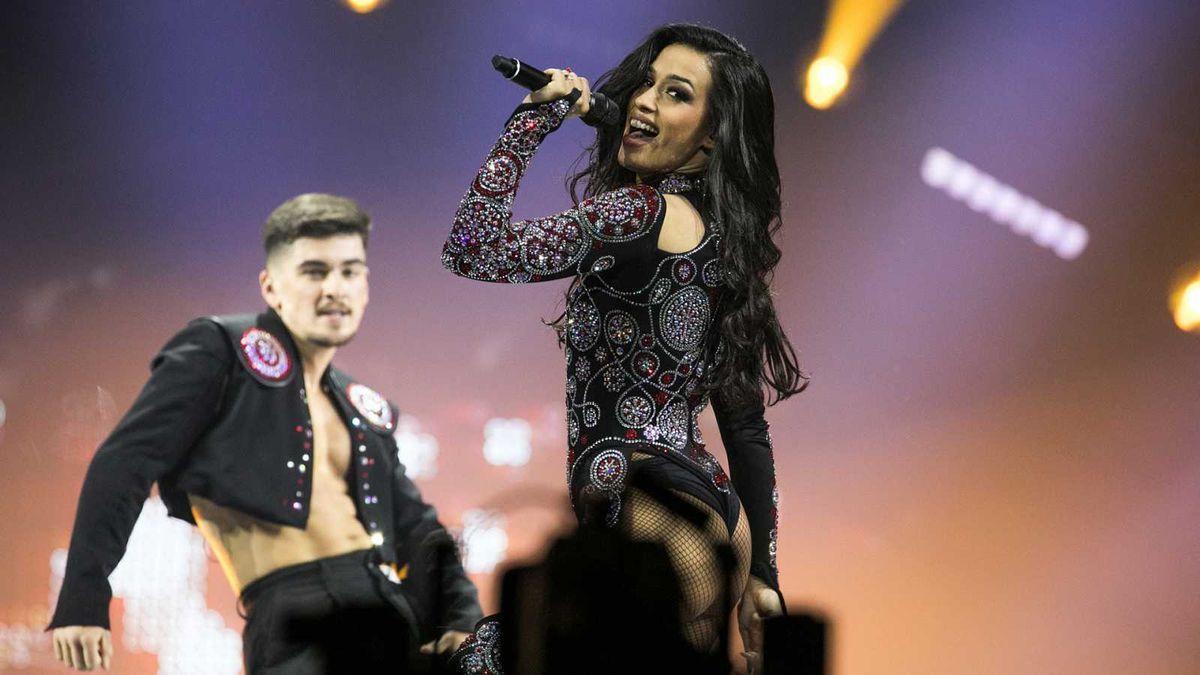 Chanel Terrero en plena actuación durante Eurovisión 2022